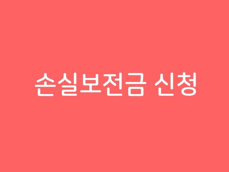 손실보전금 신청