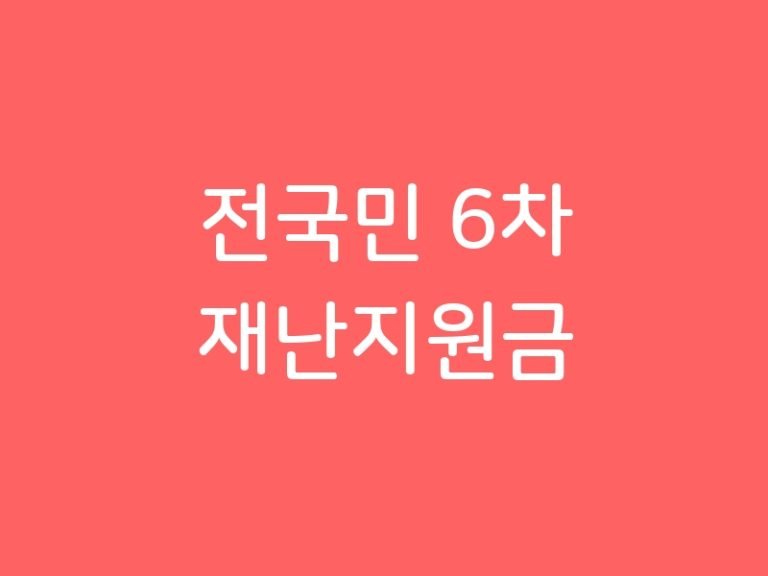 전국민 6차 재난지원금