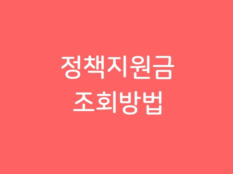 정책지원금 조회방법