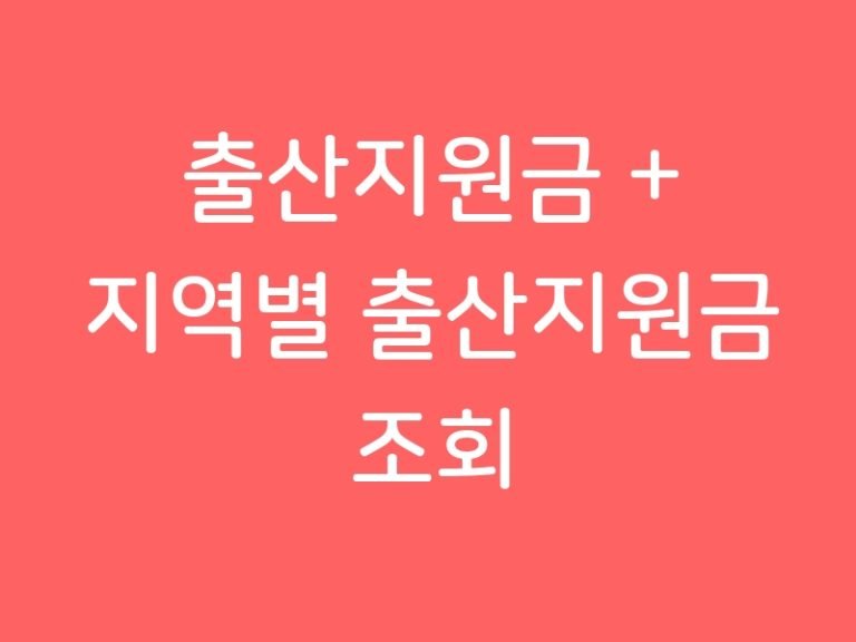 출산지원금 + 지역별 출산지원금 조회