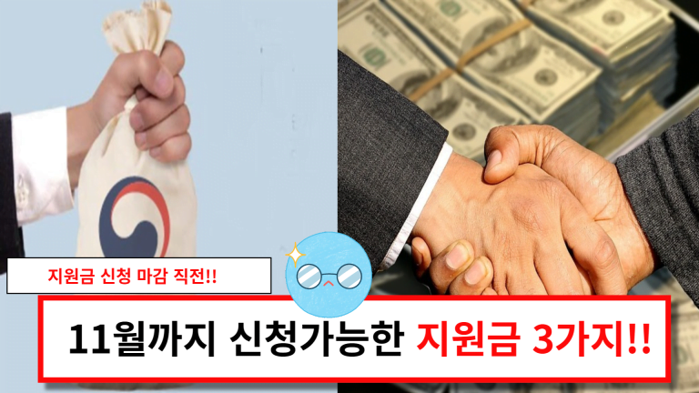 11월 마감까지 신청가능한 지원금!! 늦기전에 신청하세요.